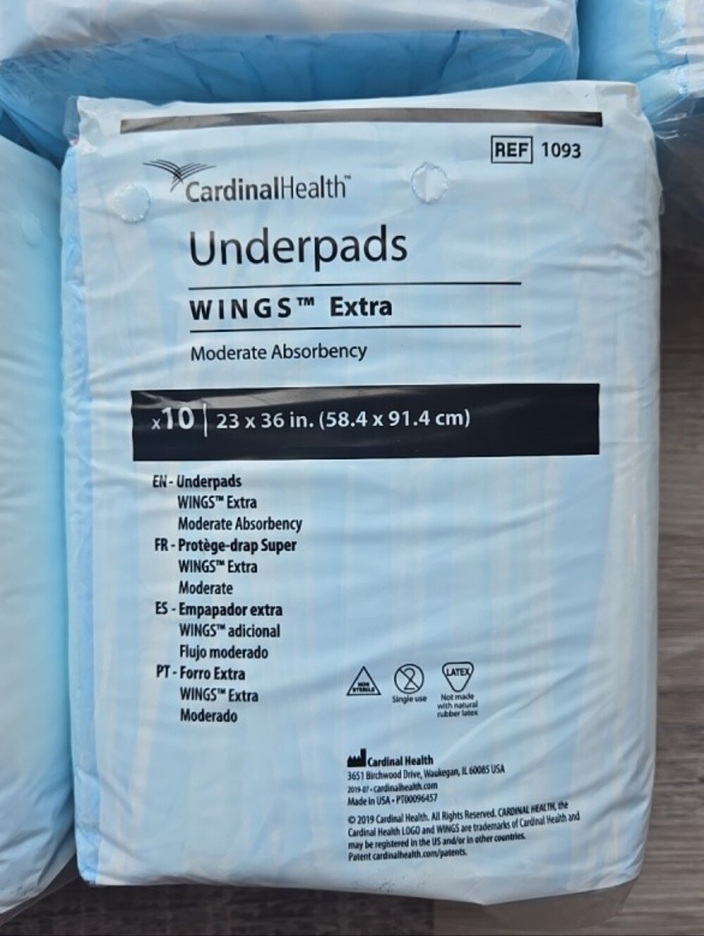 NIP Cardinal Health WINGS™ Extra Underpads - Light Blue